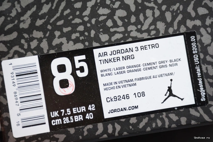 Air Laser Orange Retro CK9246-108 3 Jordan (W) 1215